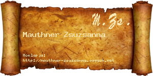 Mauthner Zsuzsanna névjegykártya